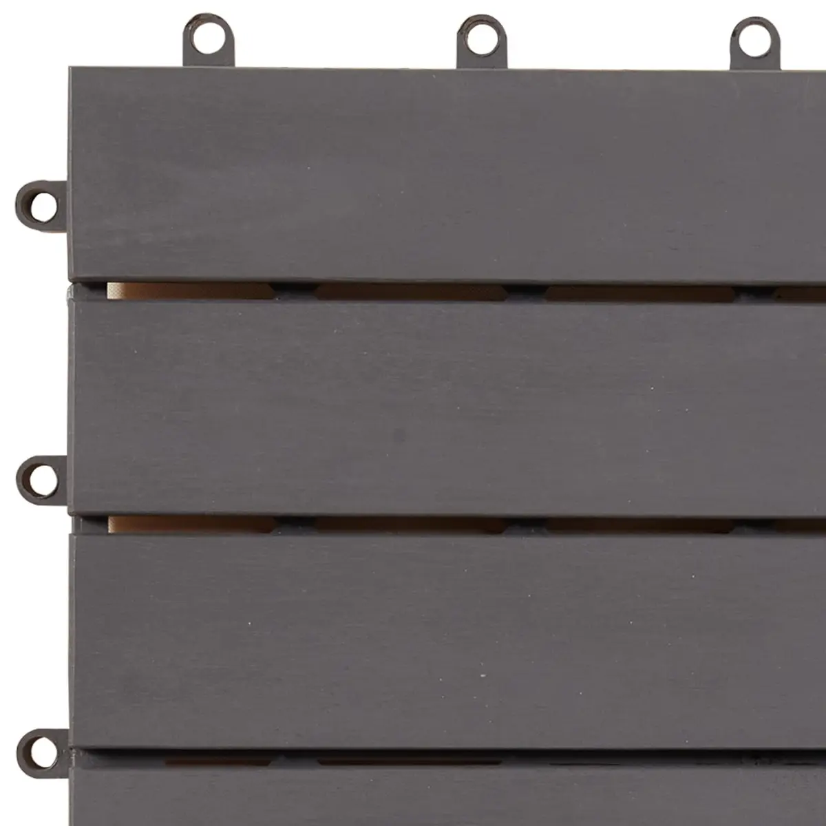 Decking Tile Outdoor Patio 30 x 30 cm Grey Acacia Hardwood Interlocking