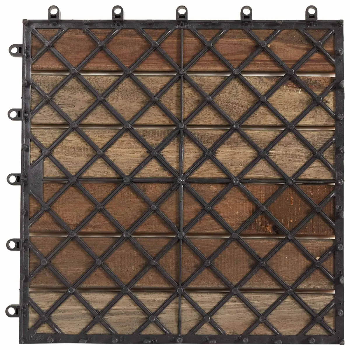 Decking Tile Outdoor Patio 30 Piece 30x30 cm Grey Acacia Wood Interlocking Square