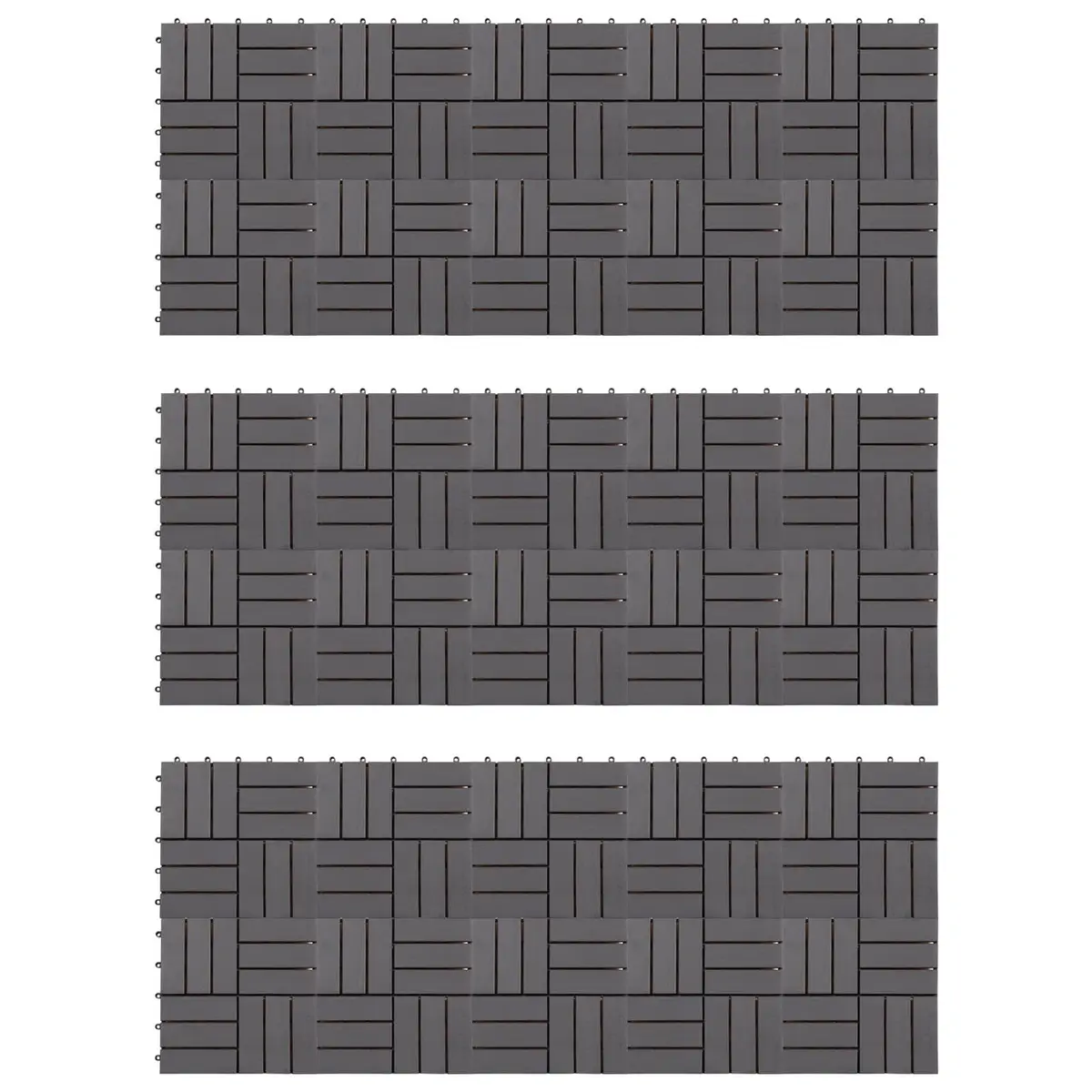 Decking Tiles Outdoor Patio 30 Piece 30x30cm Grey Acacia Hardwood Interlocking