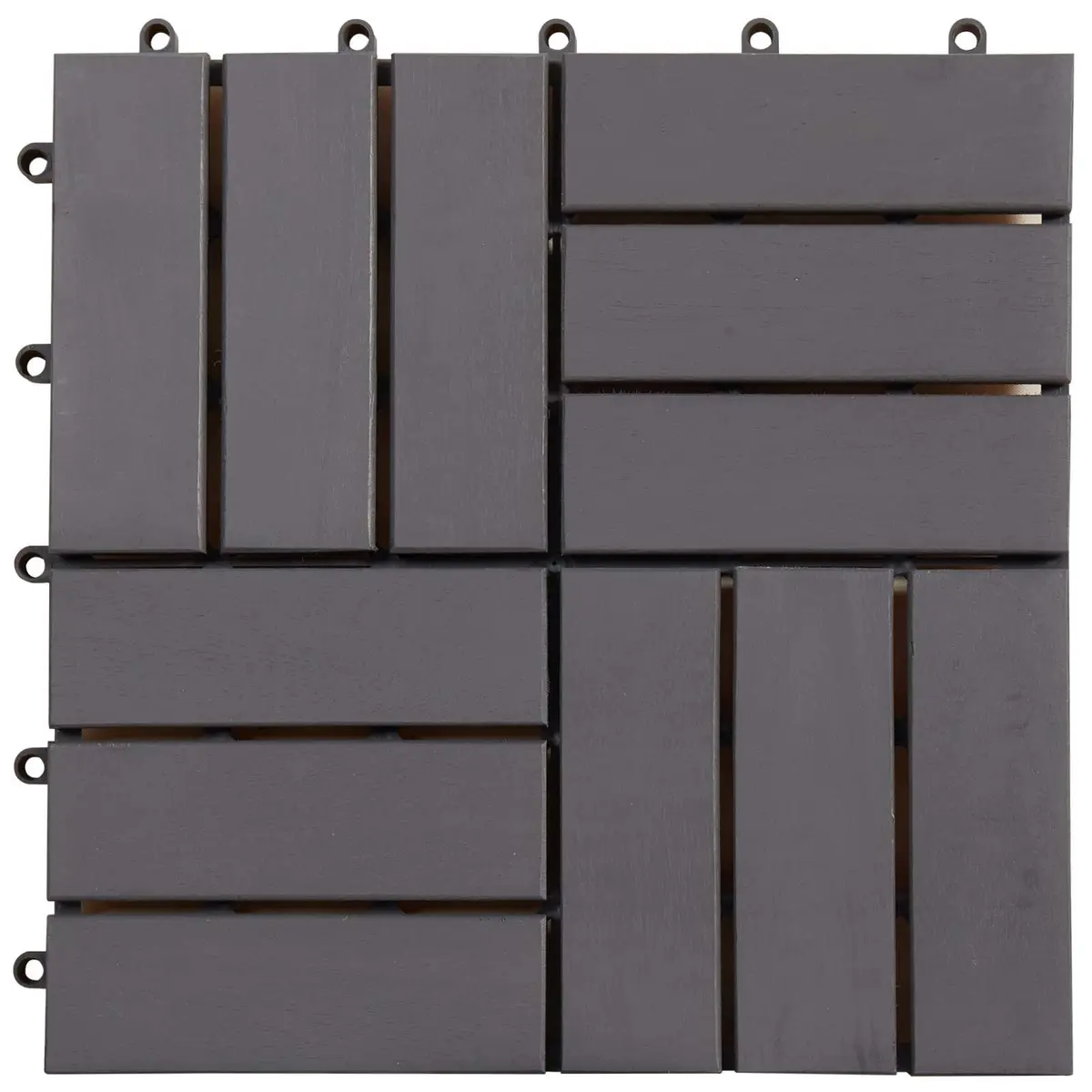 Decking Tiles Outdoor Patio 30 Piece 30x30cm Grey Acacia Hardwood Interlocking