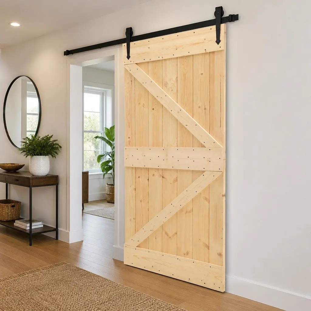 Sliding Door 80 x 210 cm in Pine Wood
