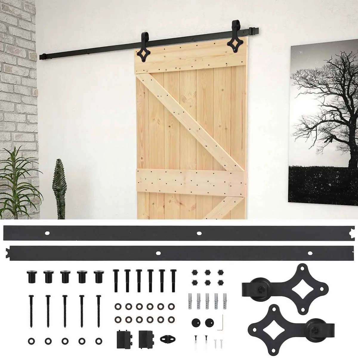Sliding Door 80 x 210 cm Solid Pine Wood