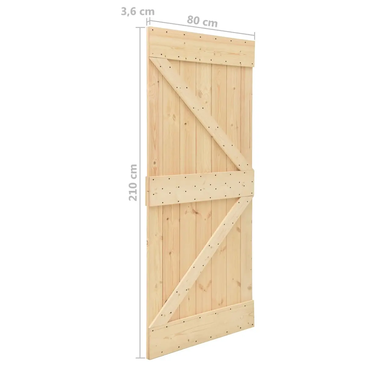 Solid Pine Sliding Door 80 x 210 cm