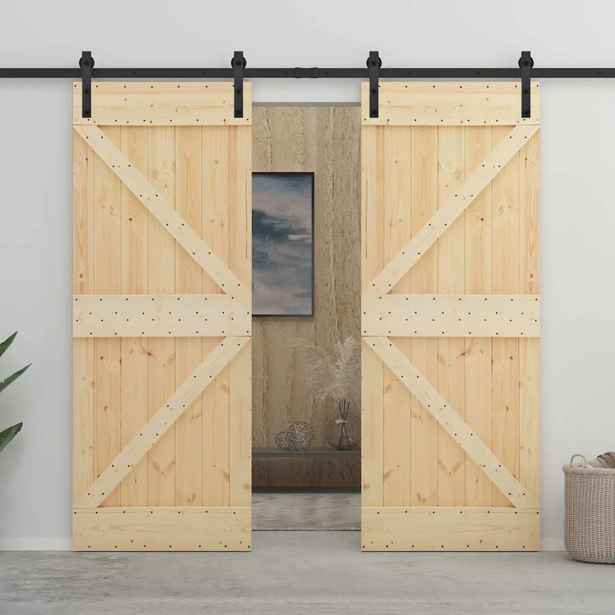 Solid Pine Sliding Door 80 x 210 cm