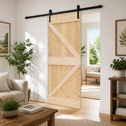 Sliding Door Dimensions 90 x 210 cm, Solid Pine Wood Structure