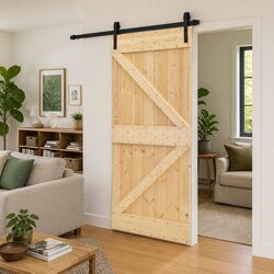 100 x 210 cm Sliding Door in Solid Pine Wood