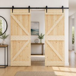 Specifications of 90 x 210 cm Pine Wood Sliding Door
