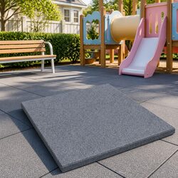 Fall Protection Tiles 12 pcs Grey 50 x 50 cm Outdoor Garden Play Area Flooring
