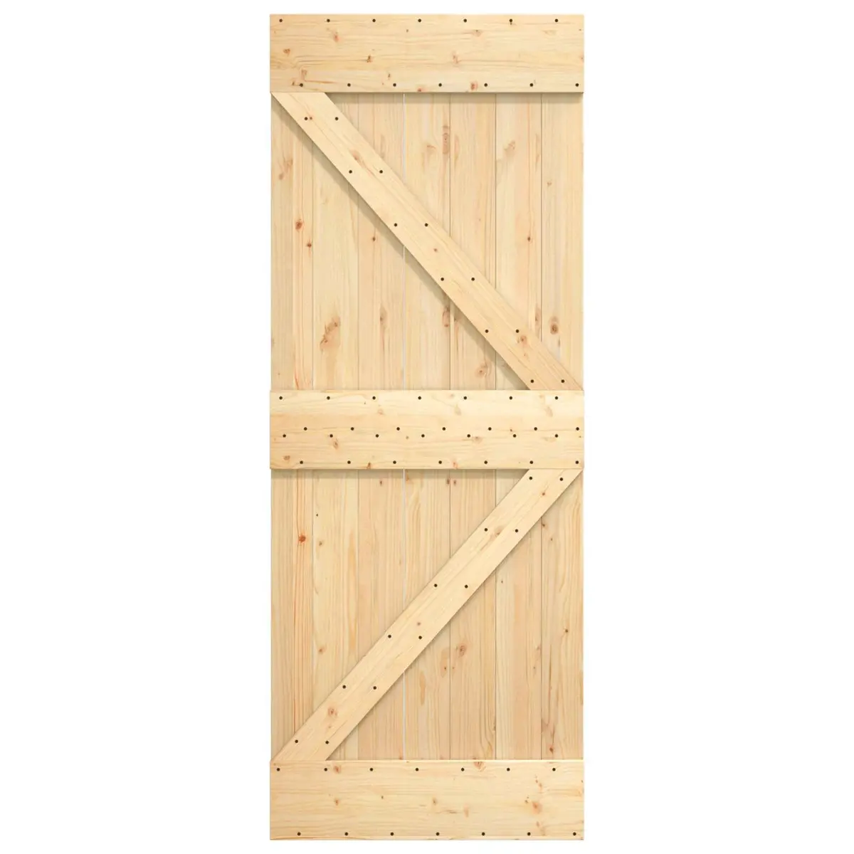 Sliding Door for Room Division Solid Pine Wood Natural Brown Black 70 x 210 cm