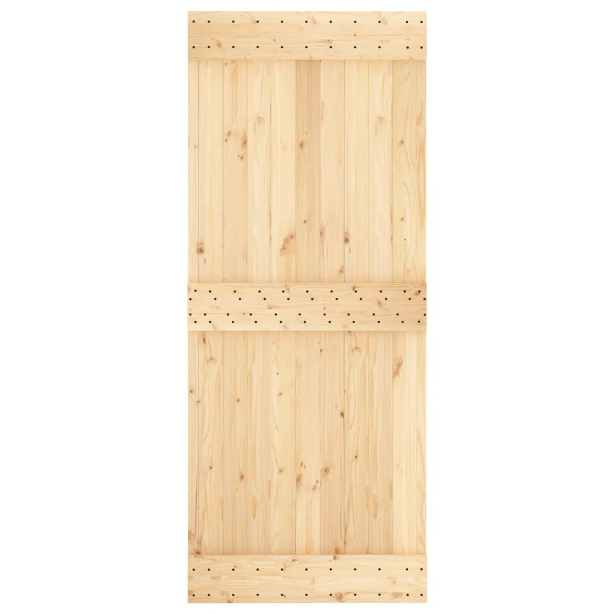 Sliding Door Natural Solid Pine Wood 85 x 210 cm Modern Space-Saving Room