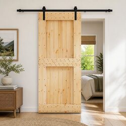 Sliding Door Measurements: 90 x 210 cm Solid Pine Wood Structure