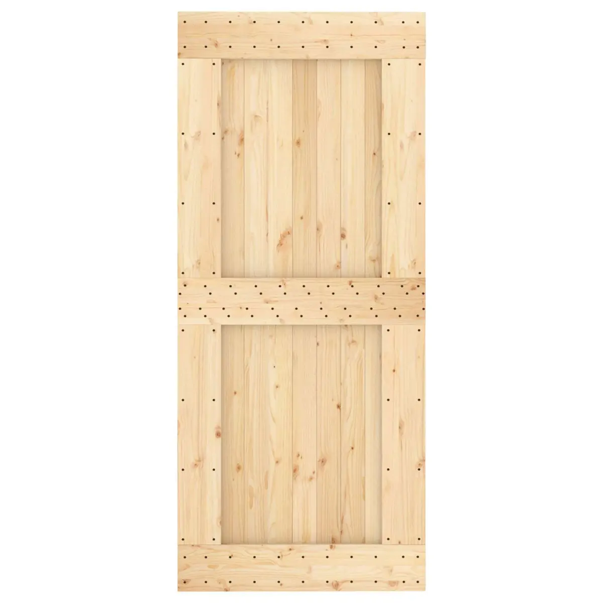 Sliding Door Solid Pine Wood Natural Brown 90 x 210 cm Modern Room Divider
