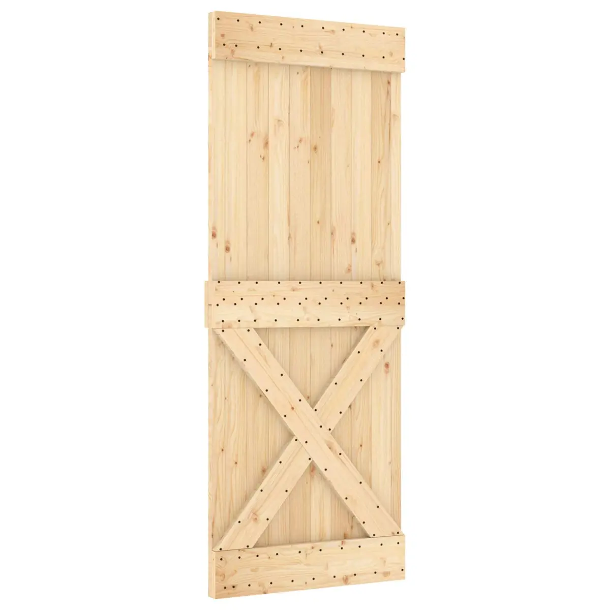 80x210cm Sliding Door in Solid Pine Wood with Track System