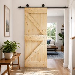 Dimensions and Details of the Solid Pine Sliding Door