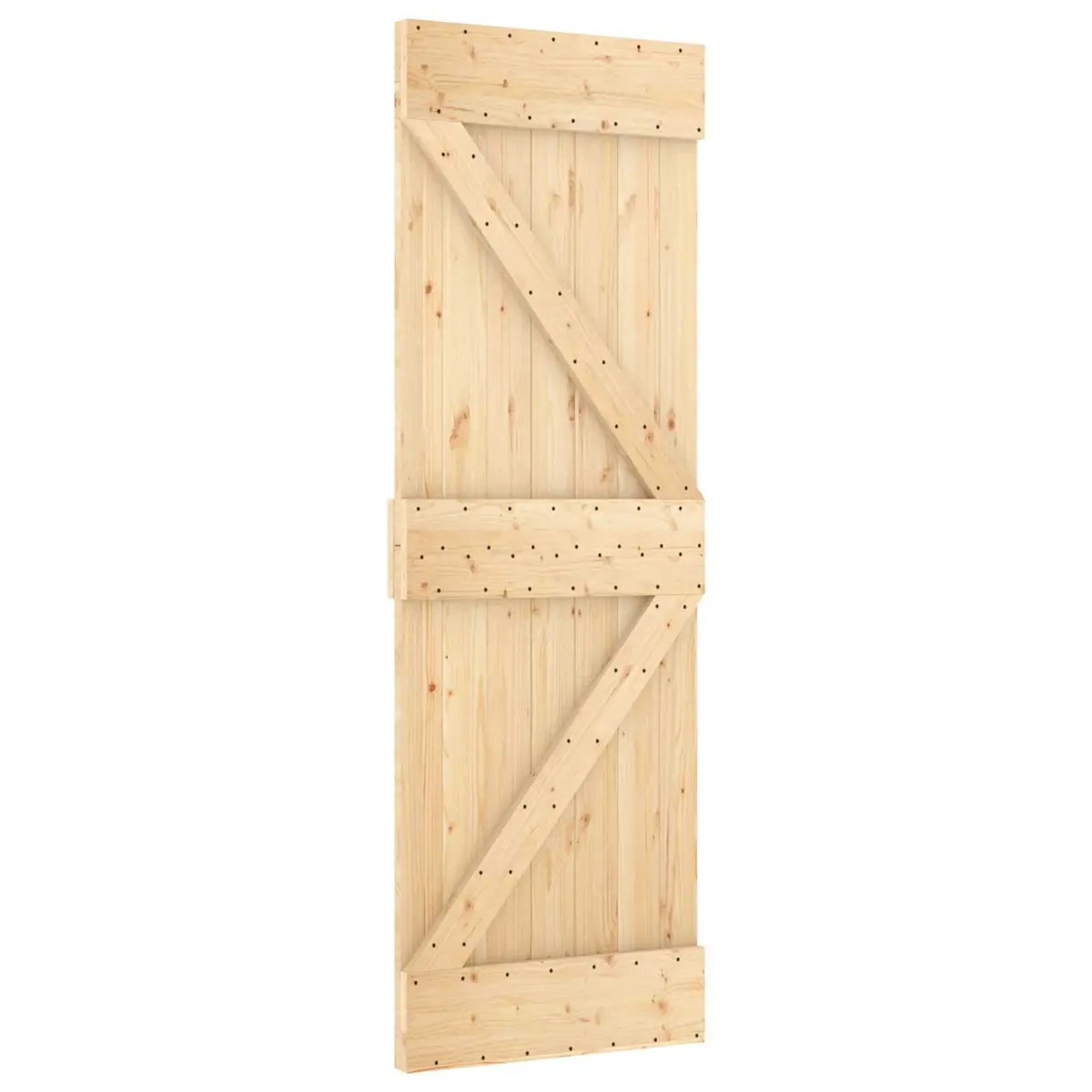 Sliding Door Solid Pine Wood Natural Brown Modern Room Divider 70 x 210 cm