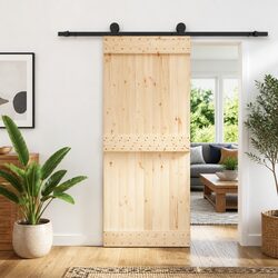Sliding Door Specifications: 85 x 210 cm, Solid Pine Wood