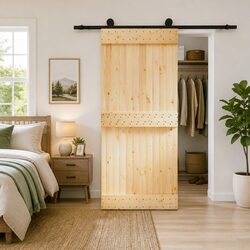 Sliding Door Specifications: 90 x 210 cm Pine Wood