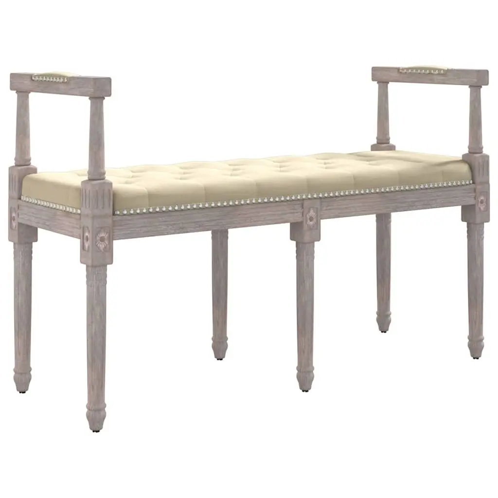 Linen Bench Entryway Seating 110x40x70 cm Upholstered Tufted Wood Legs
