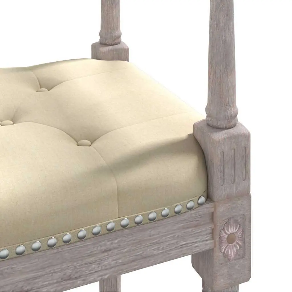 Linen Bench Entryway Seating 110x40x70 cm Upholstered Tufted Wood Legs