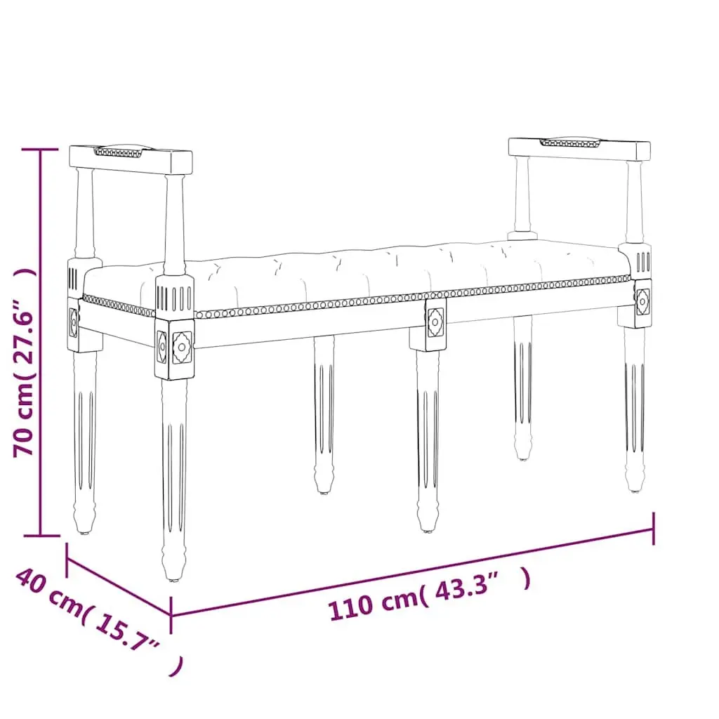 Linen Bench Entryway Seating 110x40x70 cm Upholstered Tufted Wood Legs