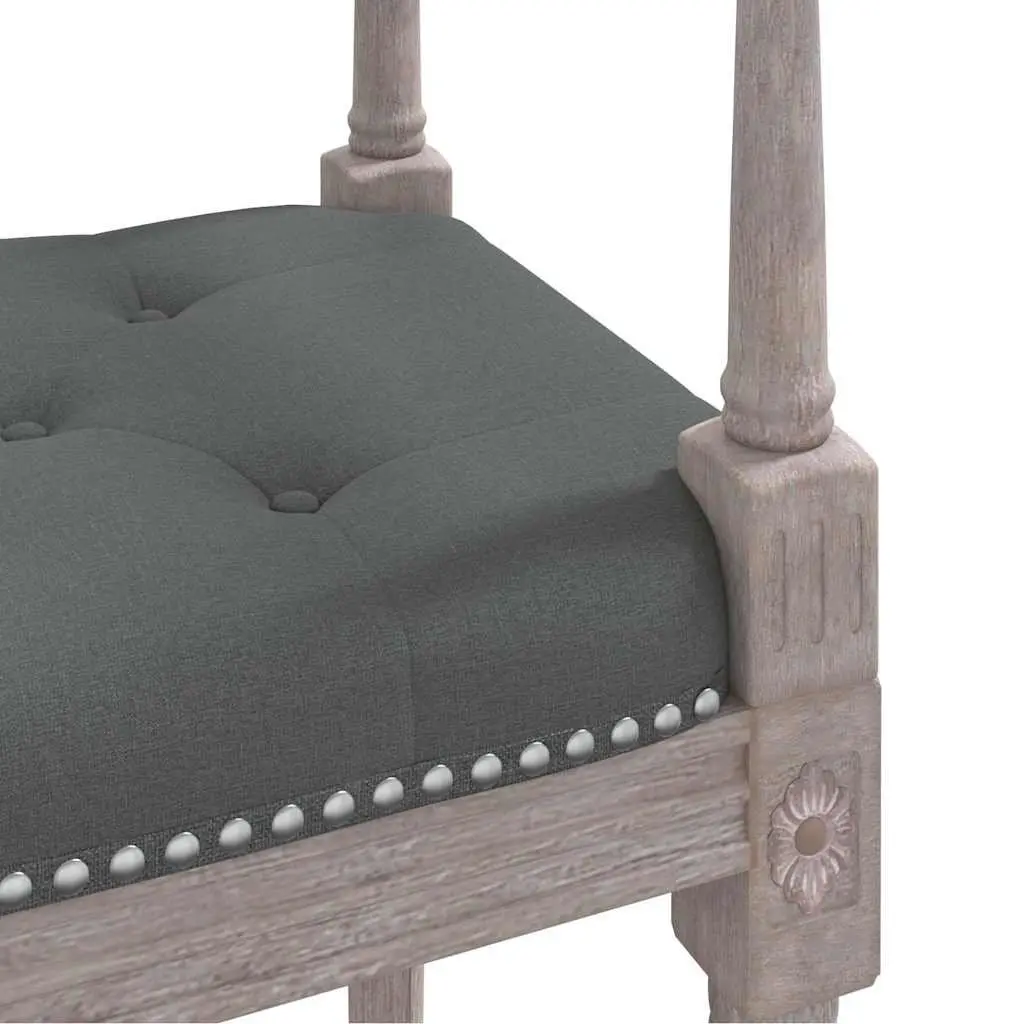 Fabric Bench for Living Room Foyer Entryway Grey Padded Cushion Wooden Legs