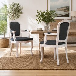 Dimensions and Features of 2 Grey Velvet Dining Chairs