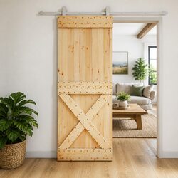 Sliding Door Specs: Natural Pine Wood 80 x 210 cm