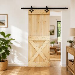 Sliding Door 80 x 210 cm Solid Pine Wood Room Divider