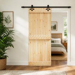 Sliding Door Specifications: Natural Pine Wood 80 x 210 cm