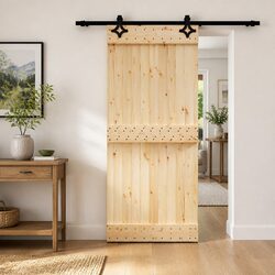 Sliding Door Dimensions 90 x 210 cm Natural Wood