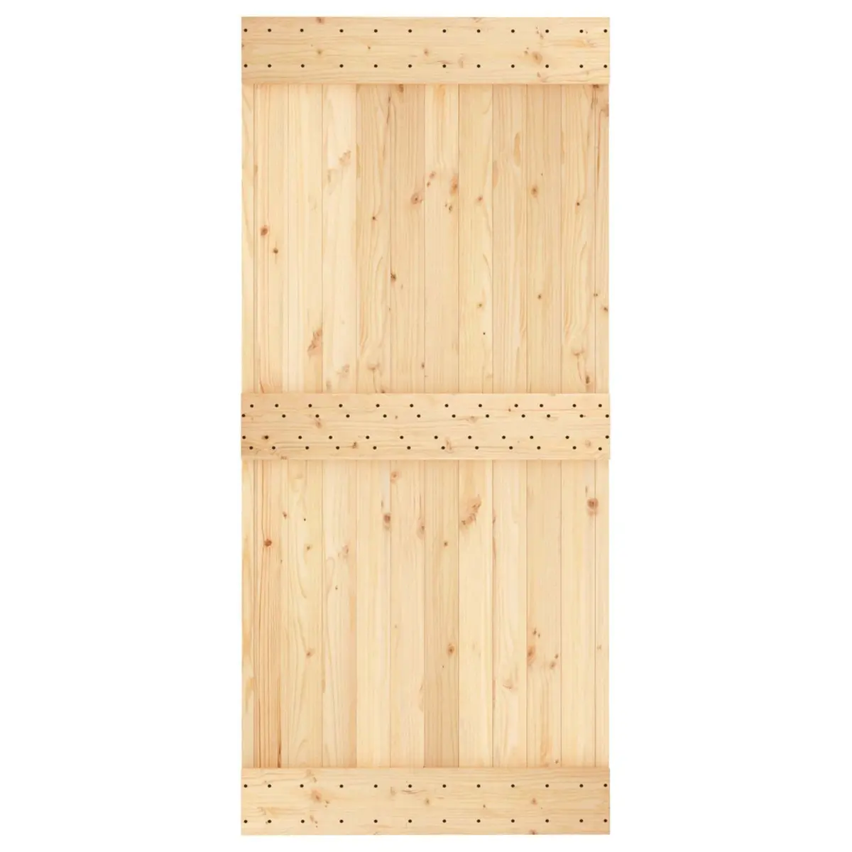 Solid Pine Wood Sliding Door 95 x 210 cm with Steel Track
