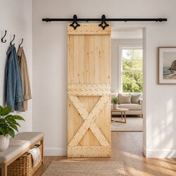 Sliding Door Specifications: 70 x 210 cm, Pine Wood Construction