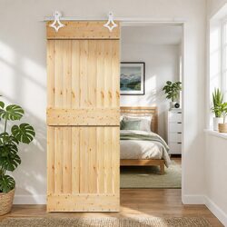 Sliding Door Specifications: Solid Pine Wood 80 x 210 cm