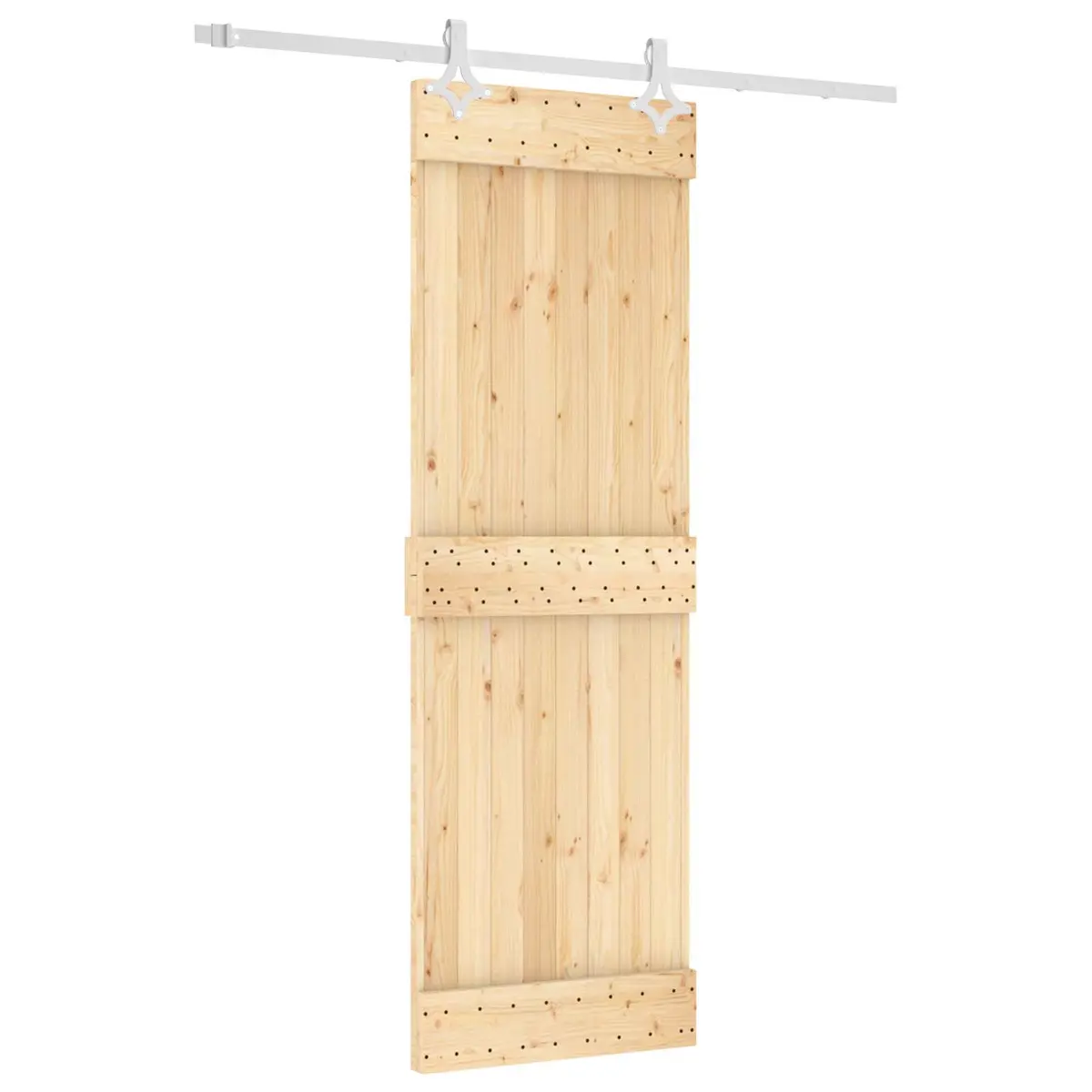 Sliding Door Natural White Pine Wood 70 x 210 cm Modern Space-Saving Interior
