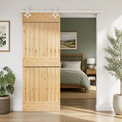 Specifications of a 85 x 210 cm Pine Wood Sliding Door