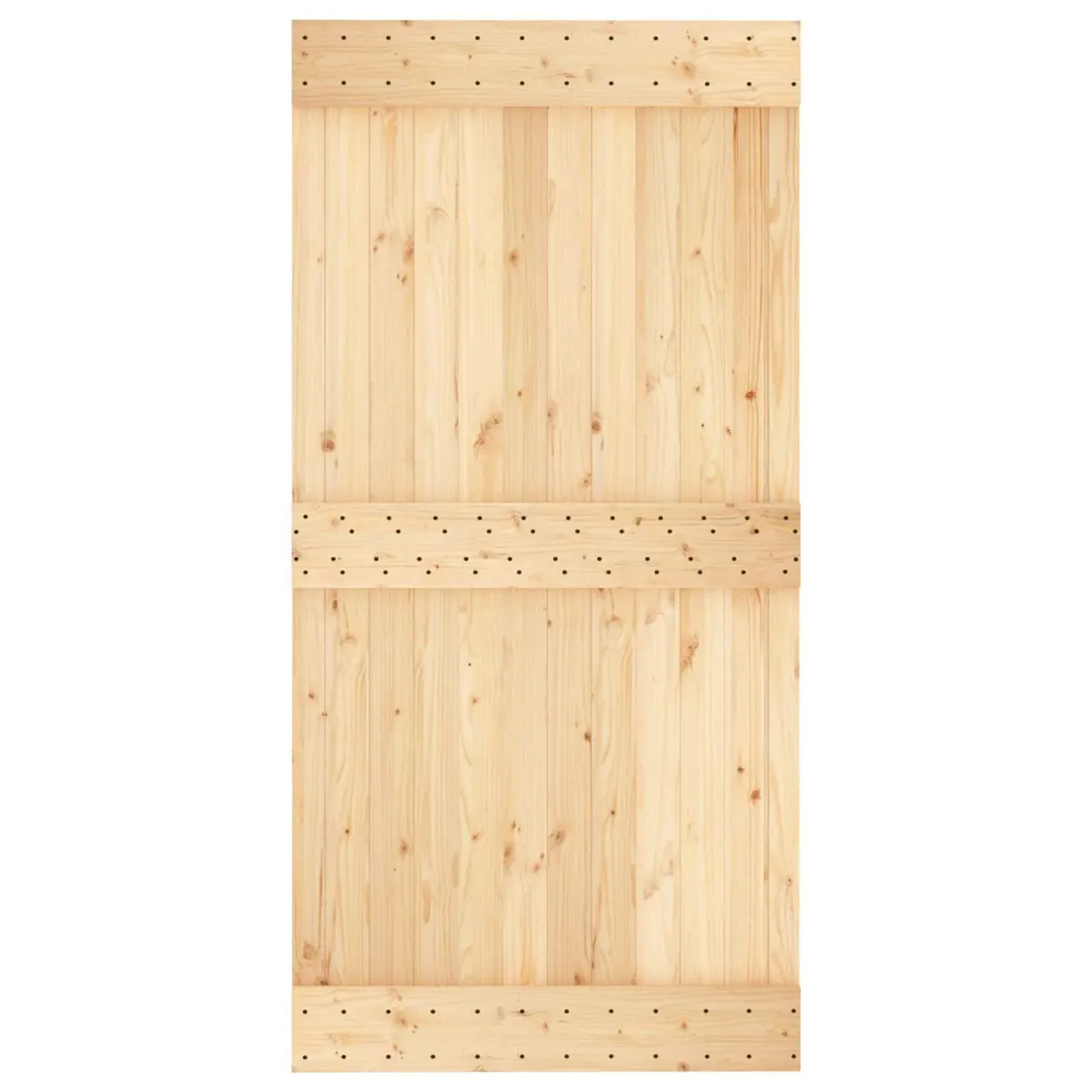 Sliding Door Natural White Solid Pine Wood 100 x 210 cm Space-Saving Room