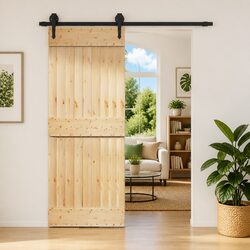 Sliding Door Specs: 80 x 210 cm Natural Pine Wood