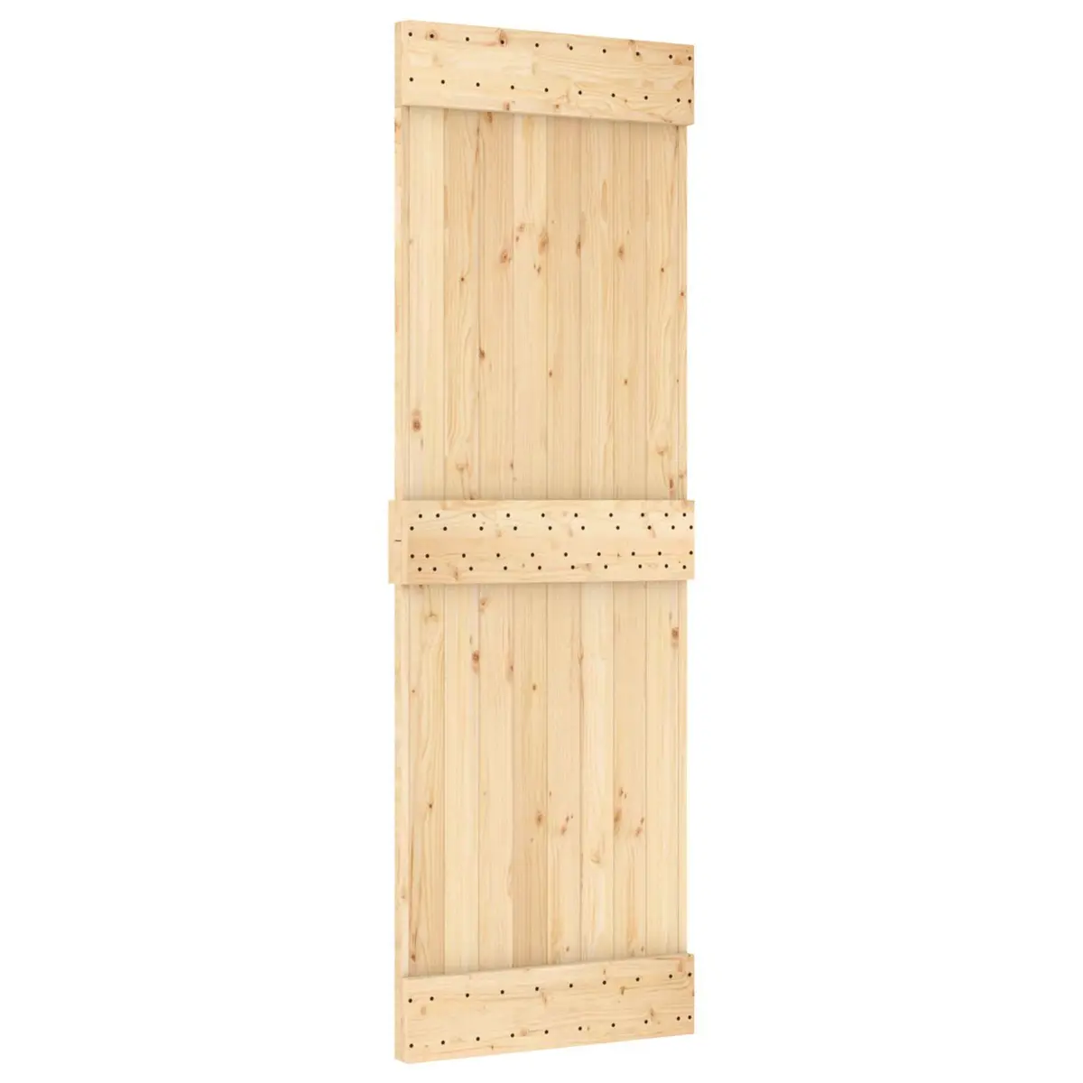 Sliding Door for Bedroom 70 x 210 cm Pine Wood Natural White Space-Saving
