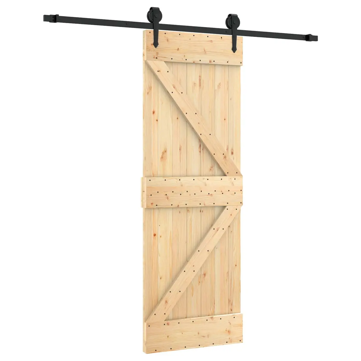Sliding Door 70 x 210 cm Solid Pine Wood Modern Room Divider Space-Saving