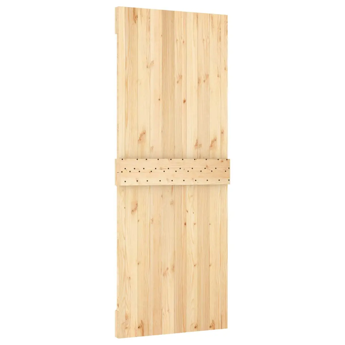 Sliding Door Natural Black 80x210cm Solid Pine Wood Modern Room Divider Space