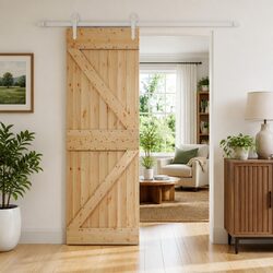 Sliding Door Natural Wood 70 x 210 cm Modern Space-Saving Interior Divider