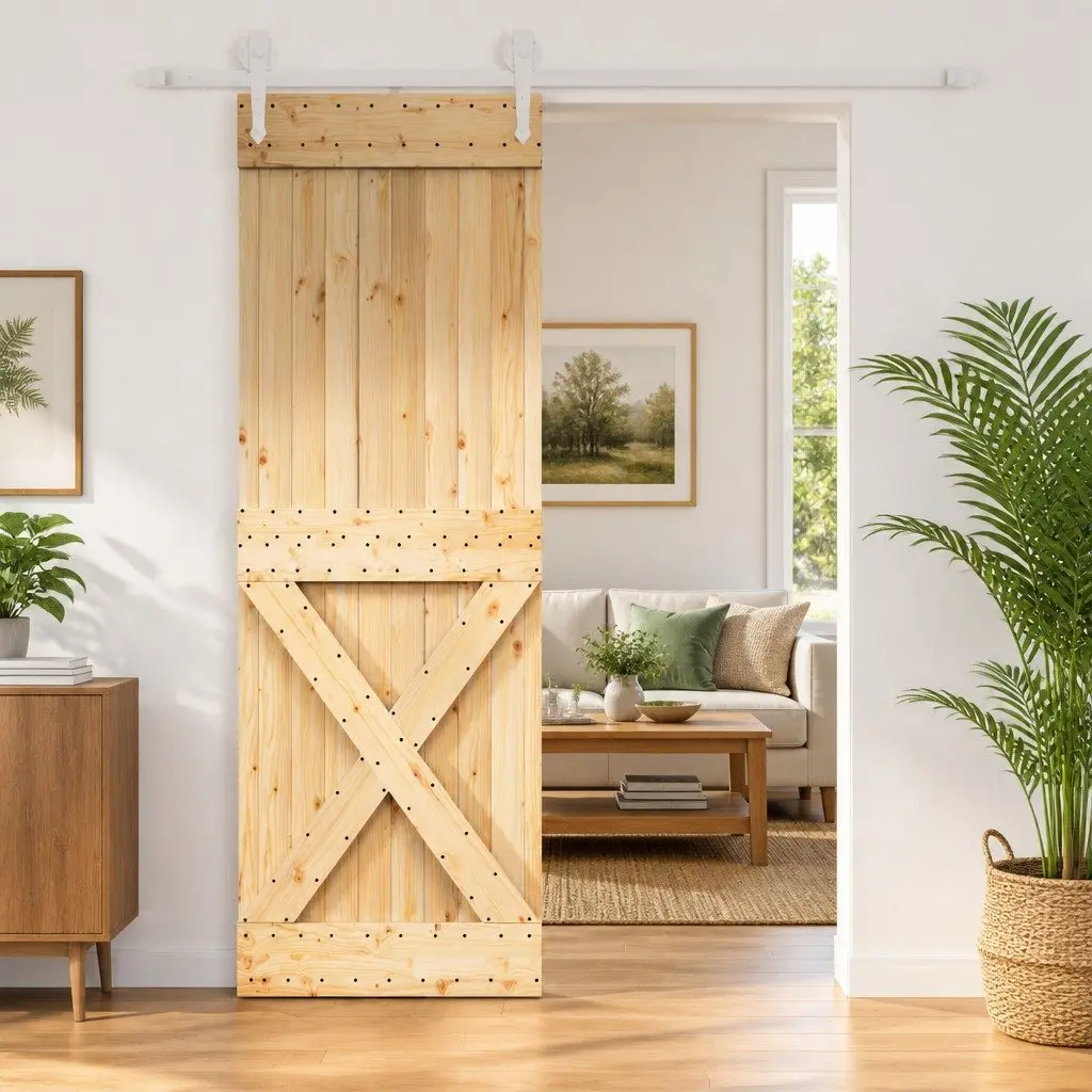 Solid Pine Wood Sliding Door 80 x 210 cm