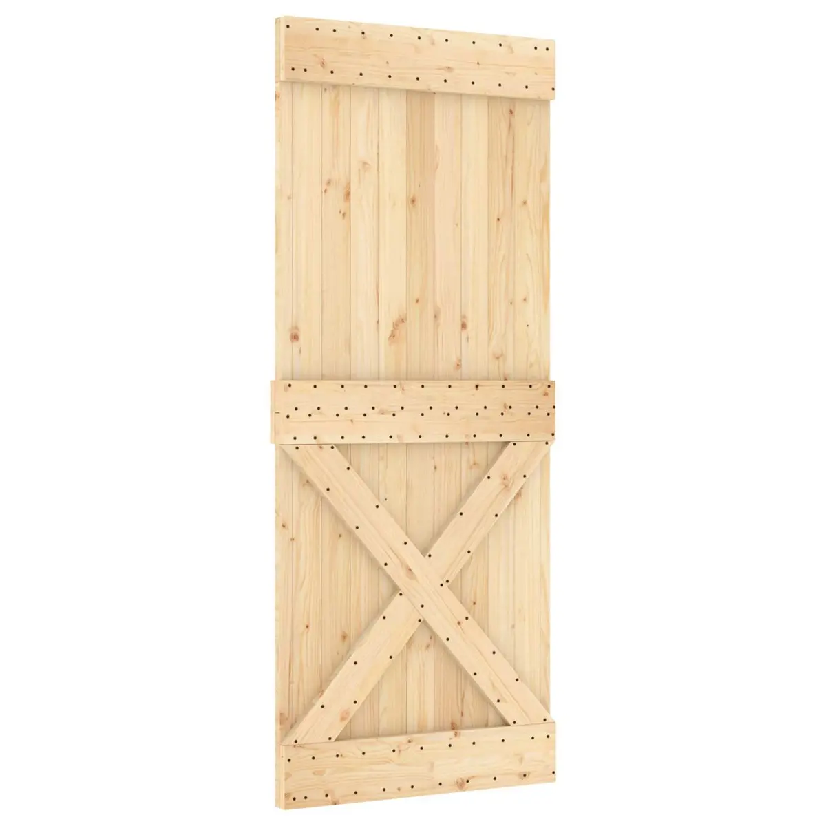 Sliding Door Natural White 100 x 210 cm Solid Pine Wood Modern Room Divider