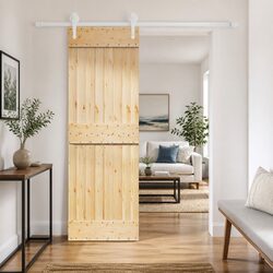 Sliding Door Specifications: Solid Pine Wood 70 x 210 cm