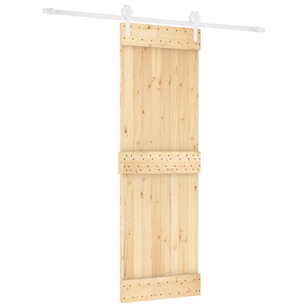 Sliding Door Solid Pine Wood Natural White 70 x 210 cm Modern Room Divider