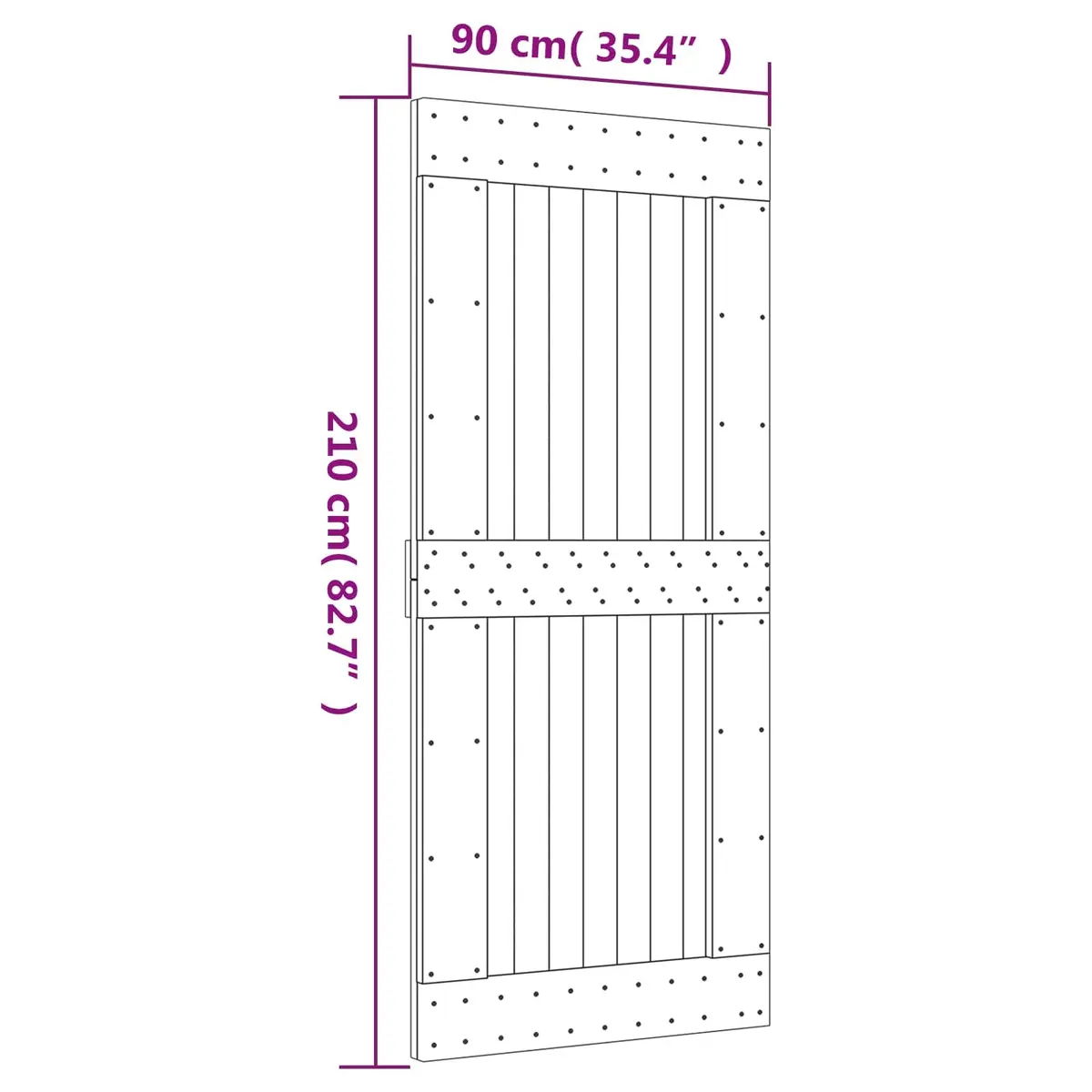 Sliding Door 90x210cm Modern Interior Room Divider Space-Saving Partition