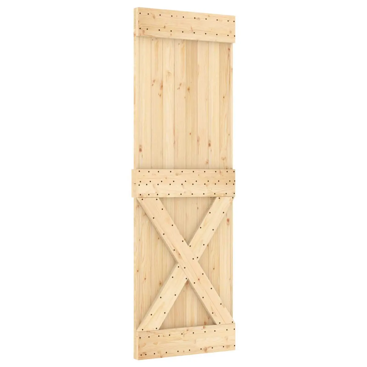 Sliding Door Natural White 70 x 210 cm Solid Pine Wood Top Track Space Saving