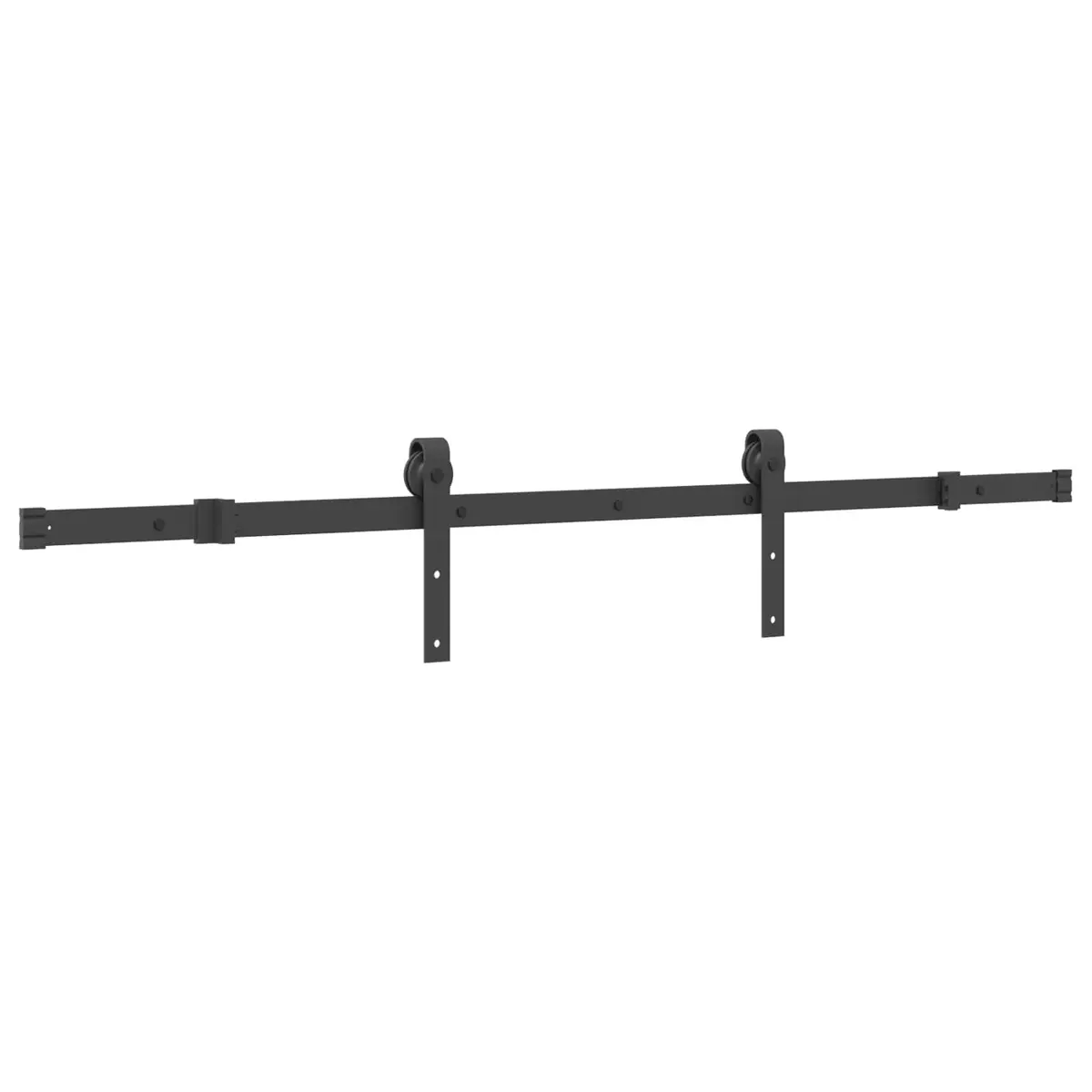 Sliding Door Natural Pine Wood Black Track Modern Design 70x210cm Space-Saving