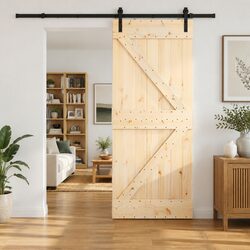 Sliding Door Specifications: 85 x 210 cm Natural Pine Wood