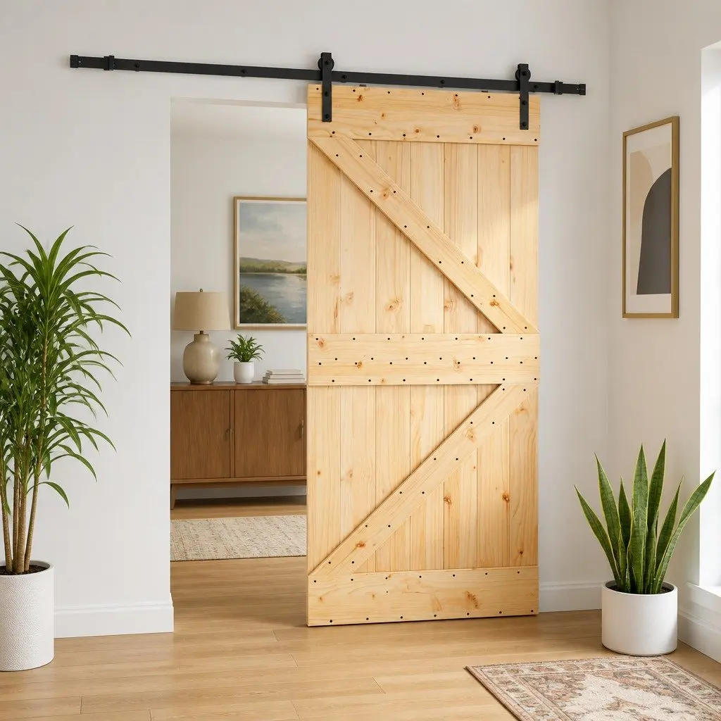 Sliding Door Room Divider 90 x 210 cm Space-Saving Interior Door Gliding